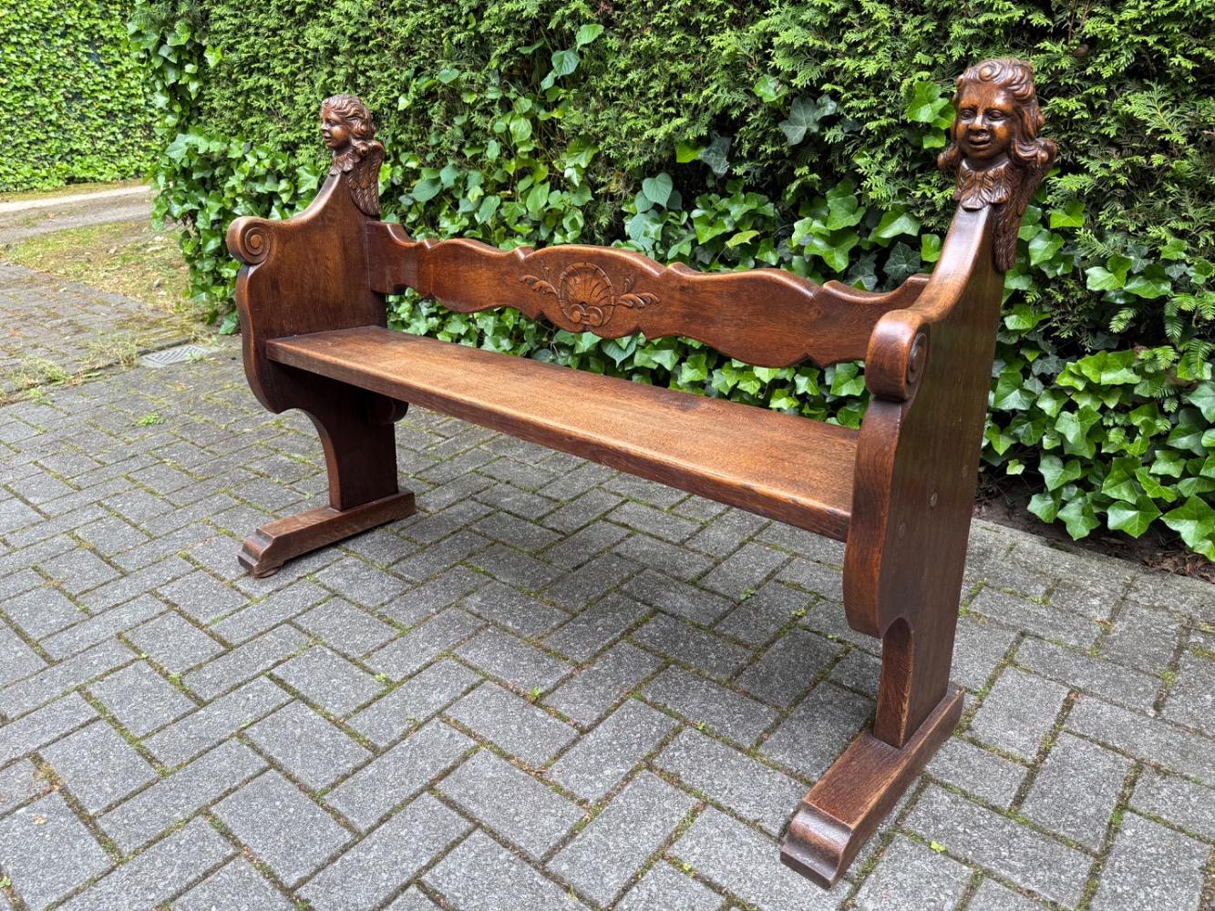 Carved Hall bench