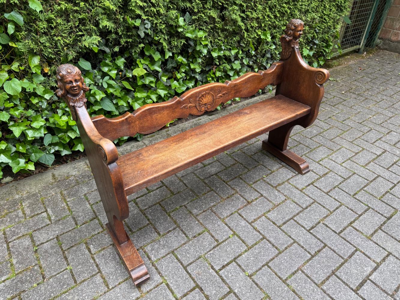 Carved Hall bench