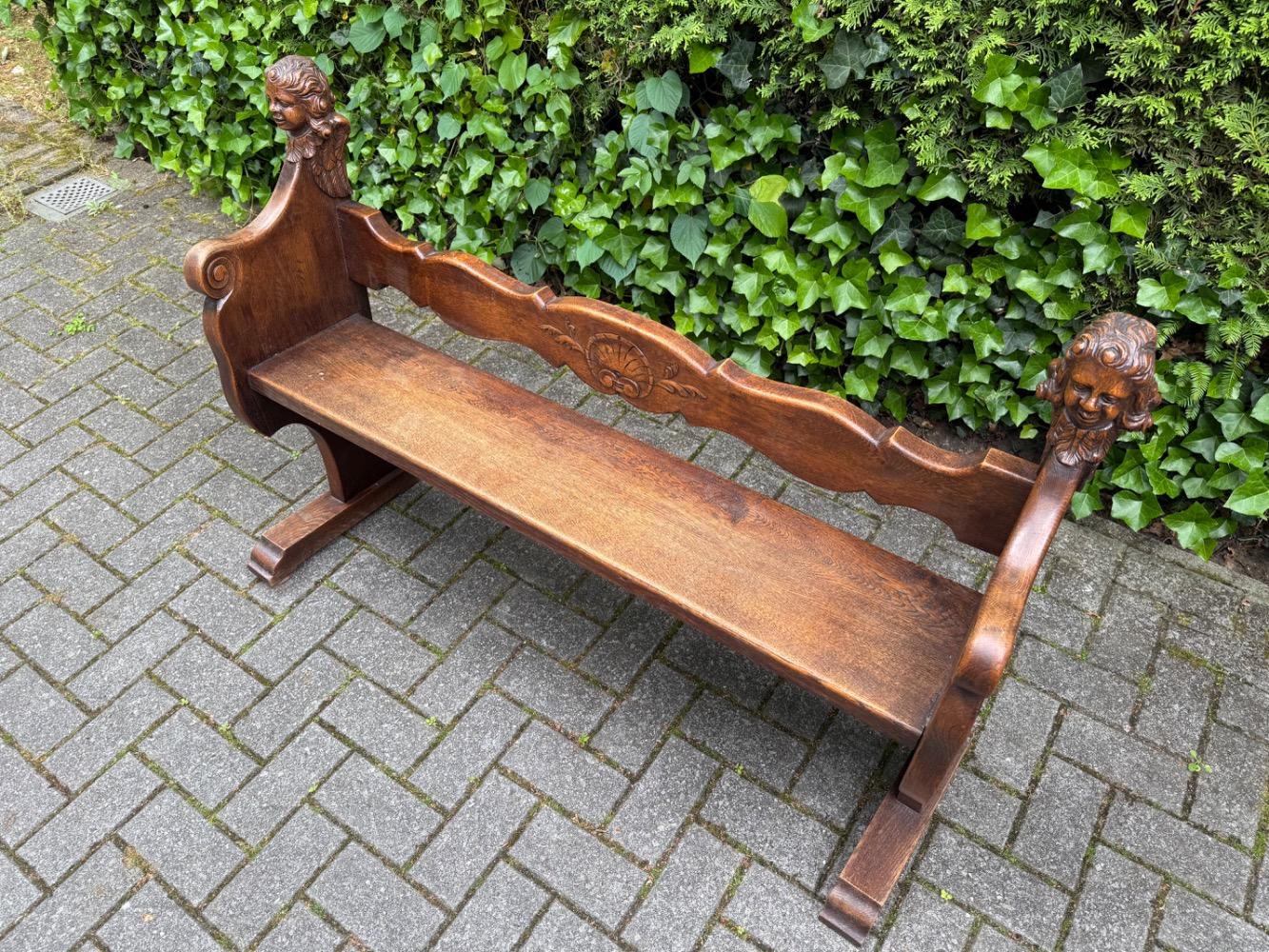 Carved Hall bench