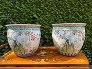 Chinese Pair of flower pots