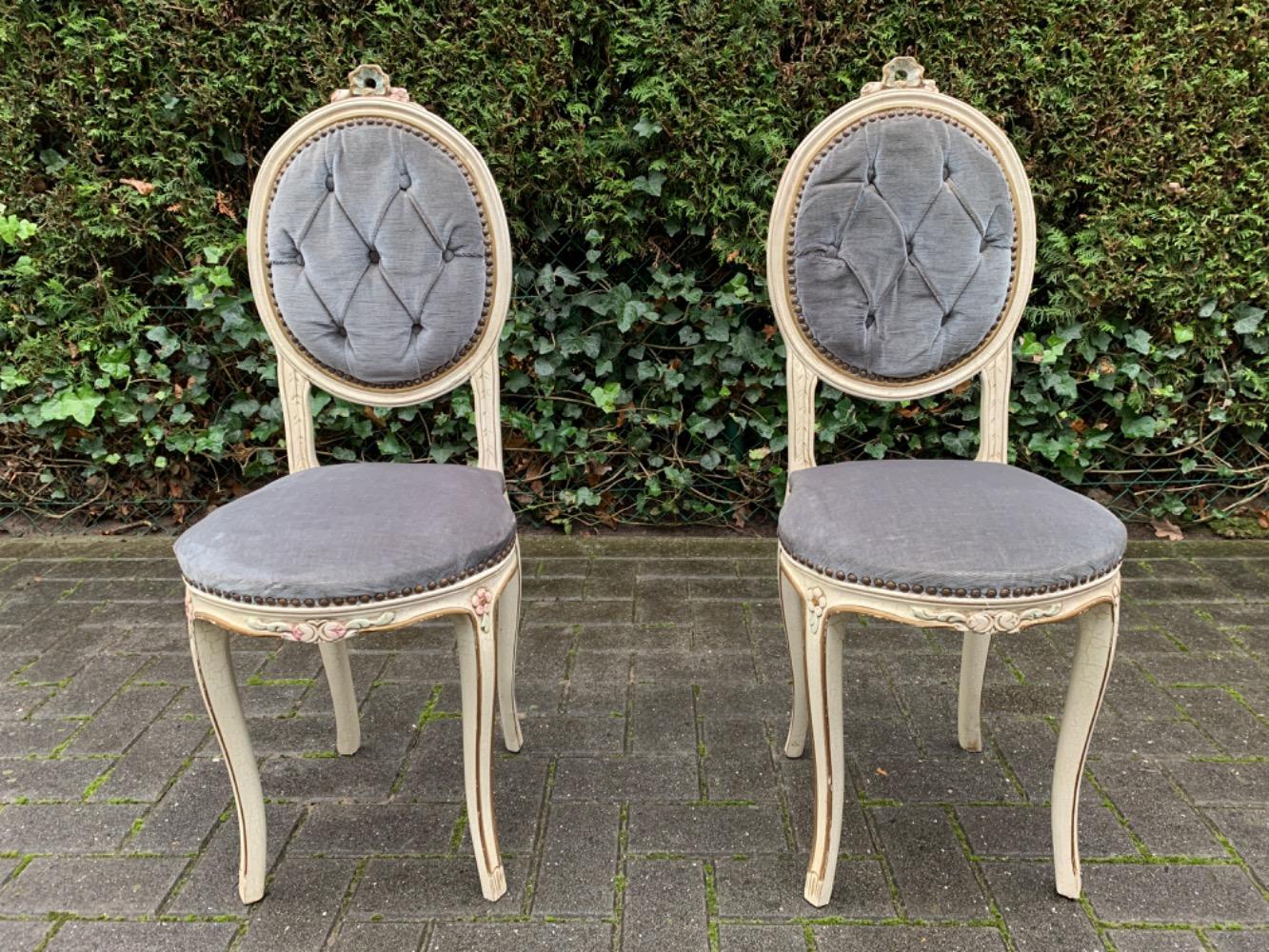 Louis XV style Chairs with side table