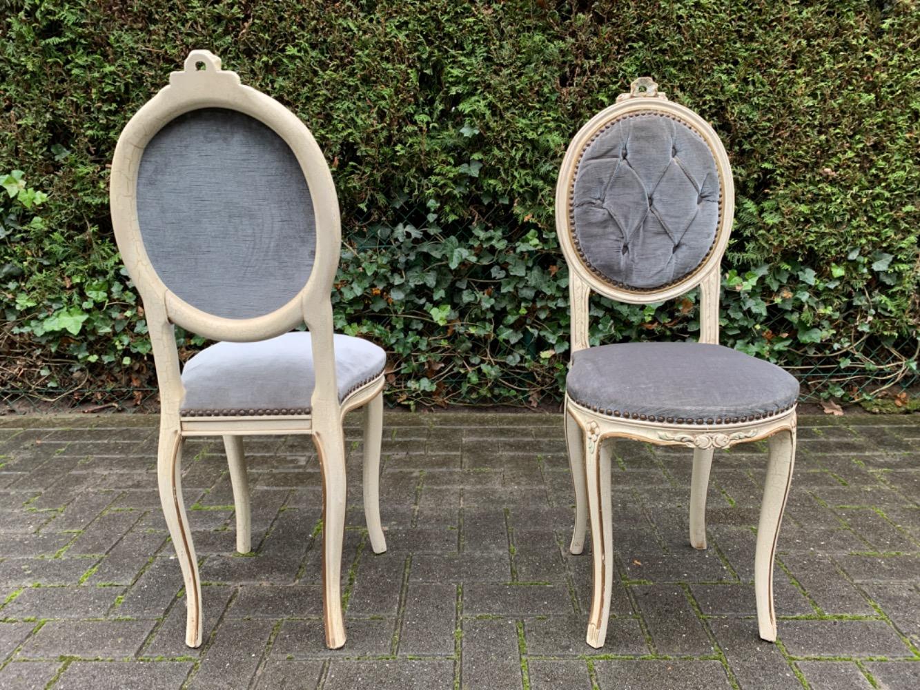 Louis XV style Chairs with side table