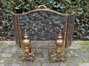 Louis XV style Fire screen with fire bucks