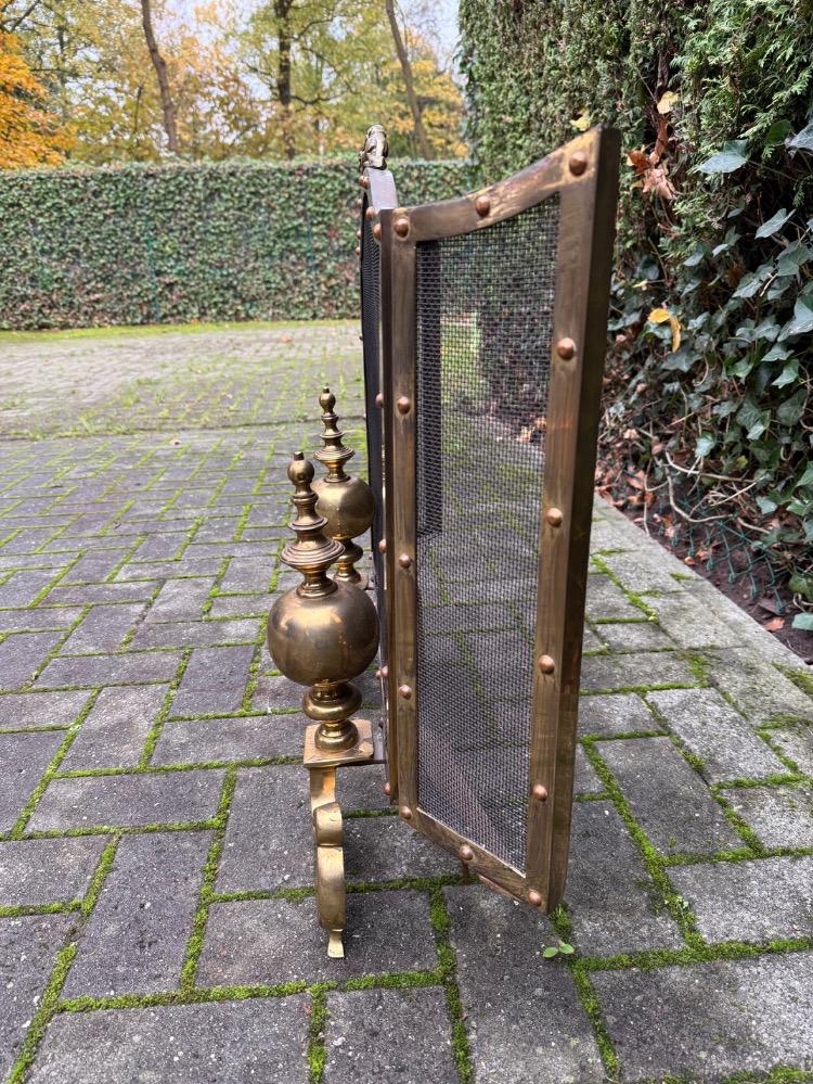 Louis XV style Fire screen with fire bucks