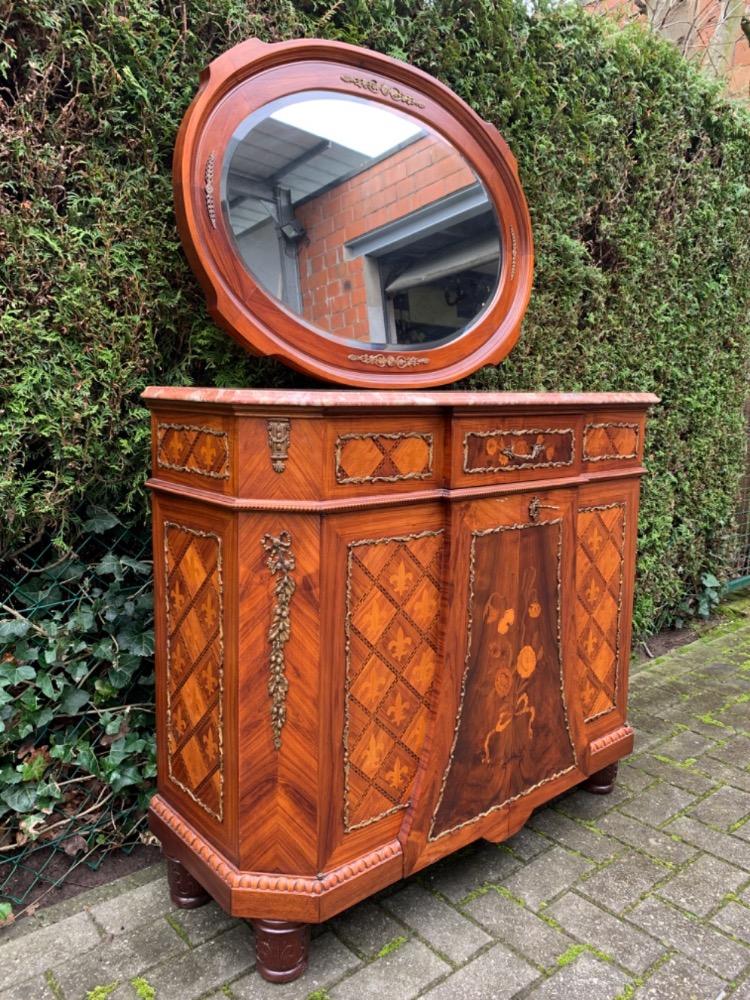 Louis XVI style Cabinet and mirror