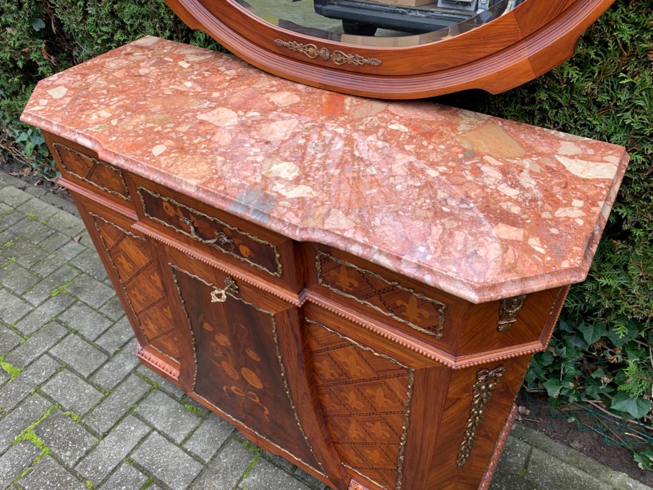 Louis XVI style Cabinet and mirror