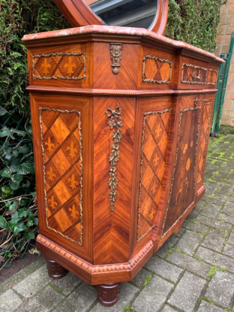 Louis XVI style Cabinet and mirror