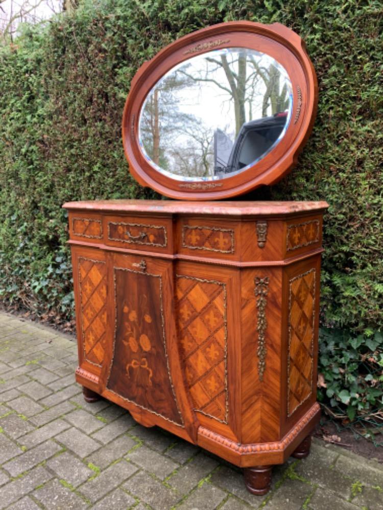 Louis XVI style Cabinet and mirror