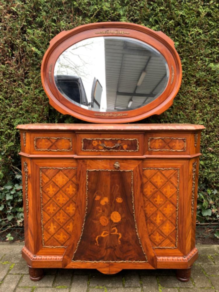 Louis XVI style Cabinet and mirror