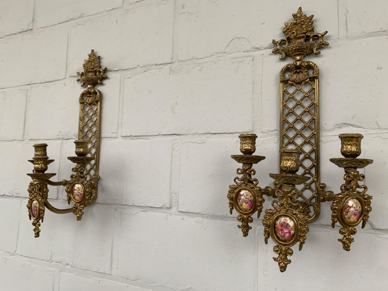 Louis XVI style Pair of wall candle holders.