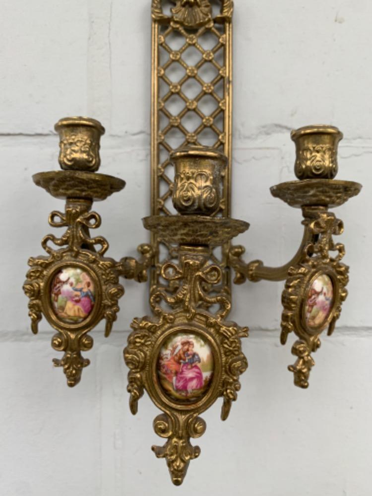 Louis XVI style Pair of wall candle holders.