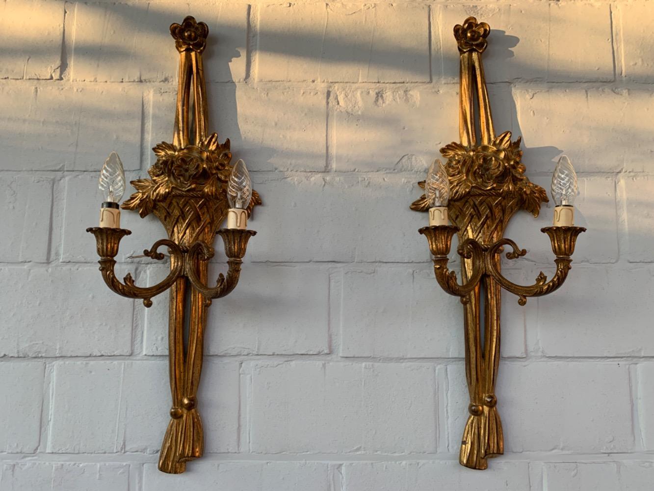 Louis XVI style Pair of wall lights.