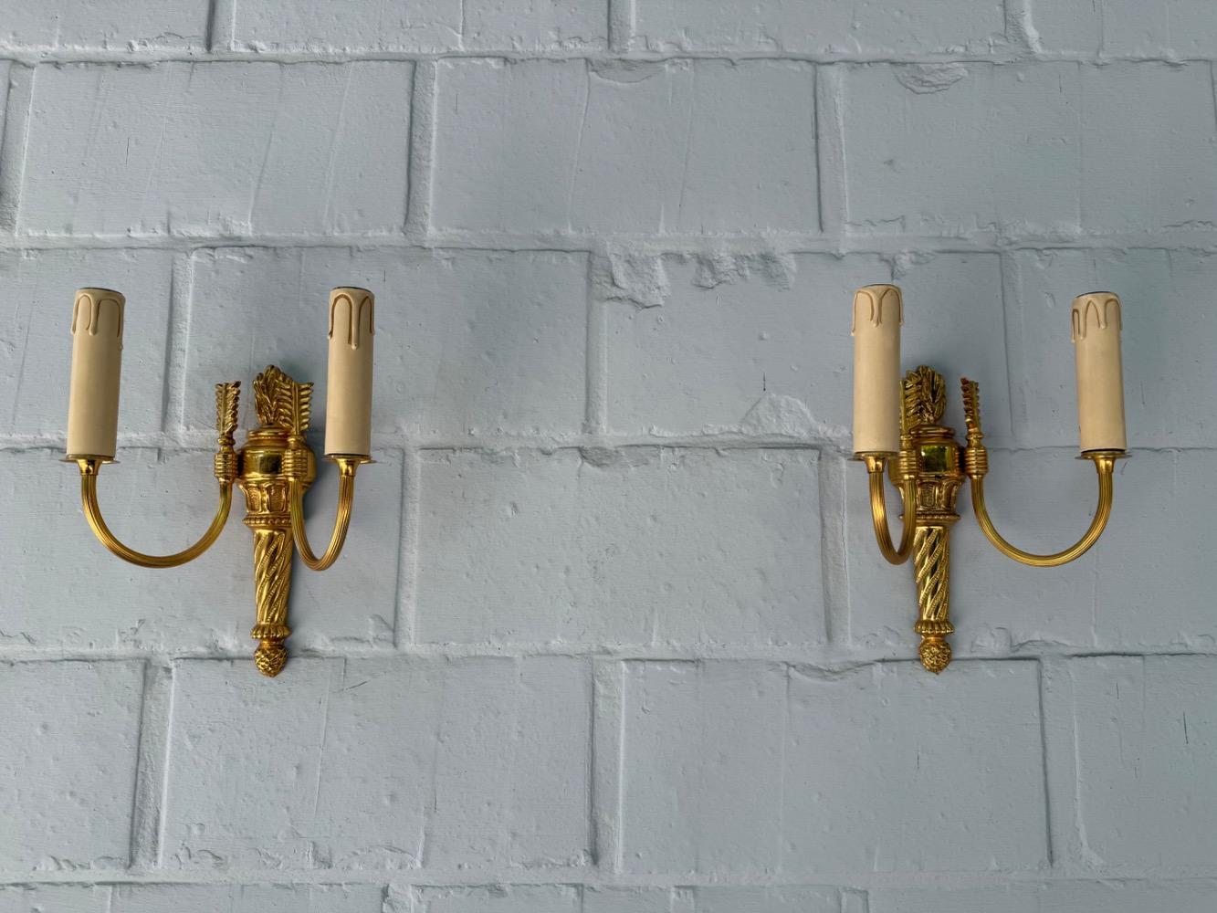 Louis XVI style Pair of wall lights.