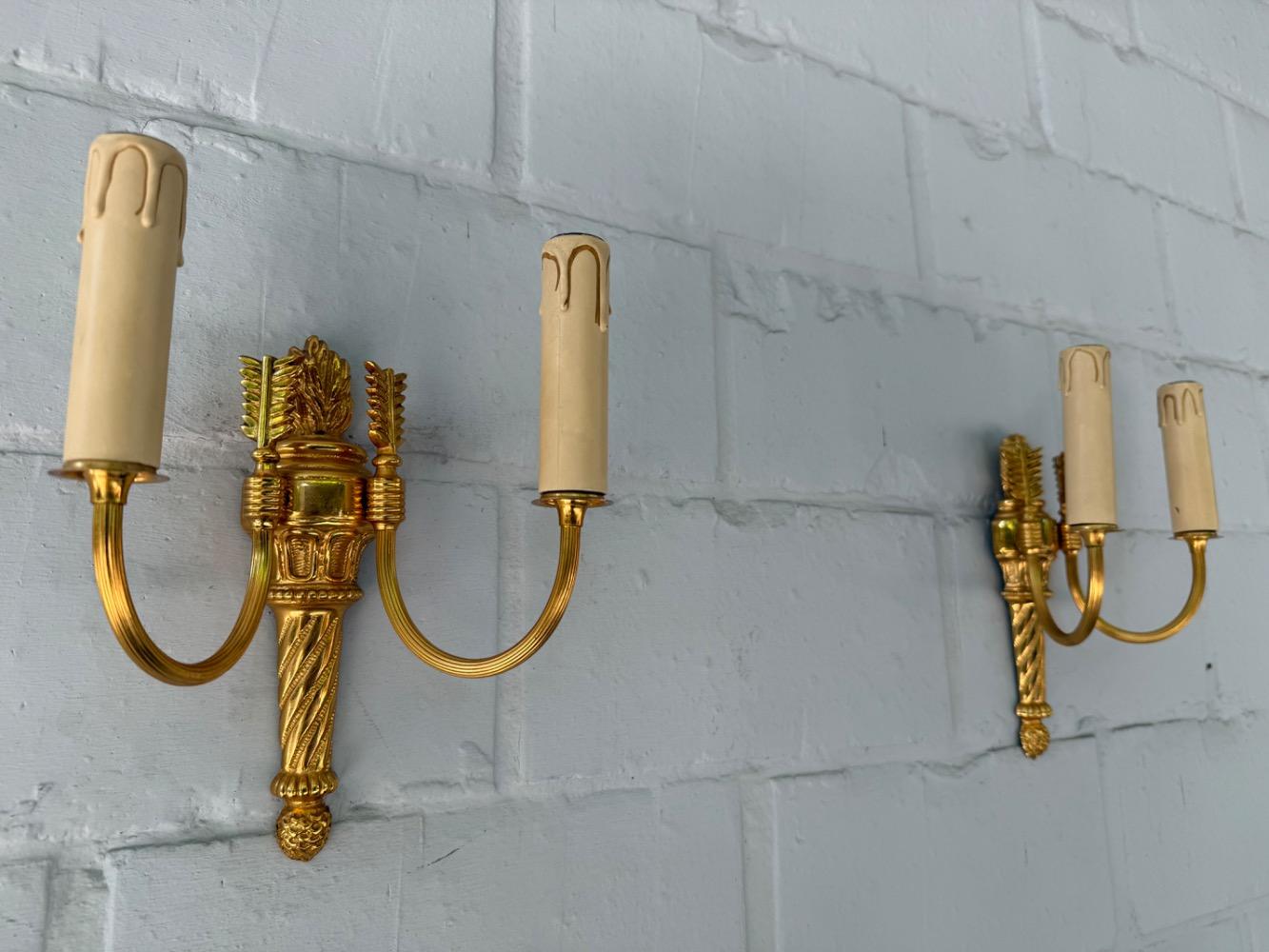 Louis XVI style Pair of wall lights.
