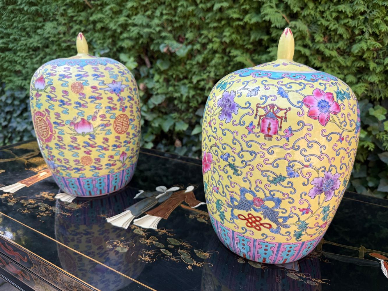 Pair of ginger pots