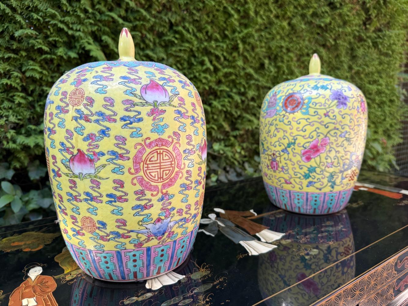 Pair of ginger pots