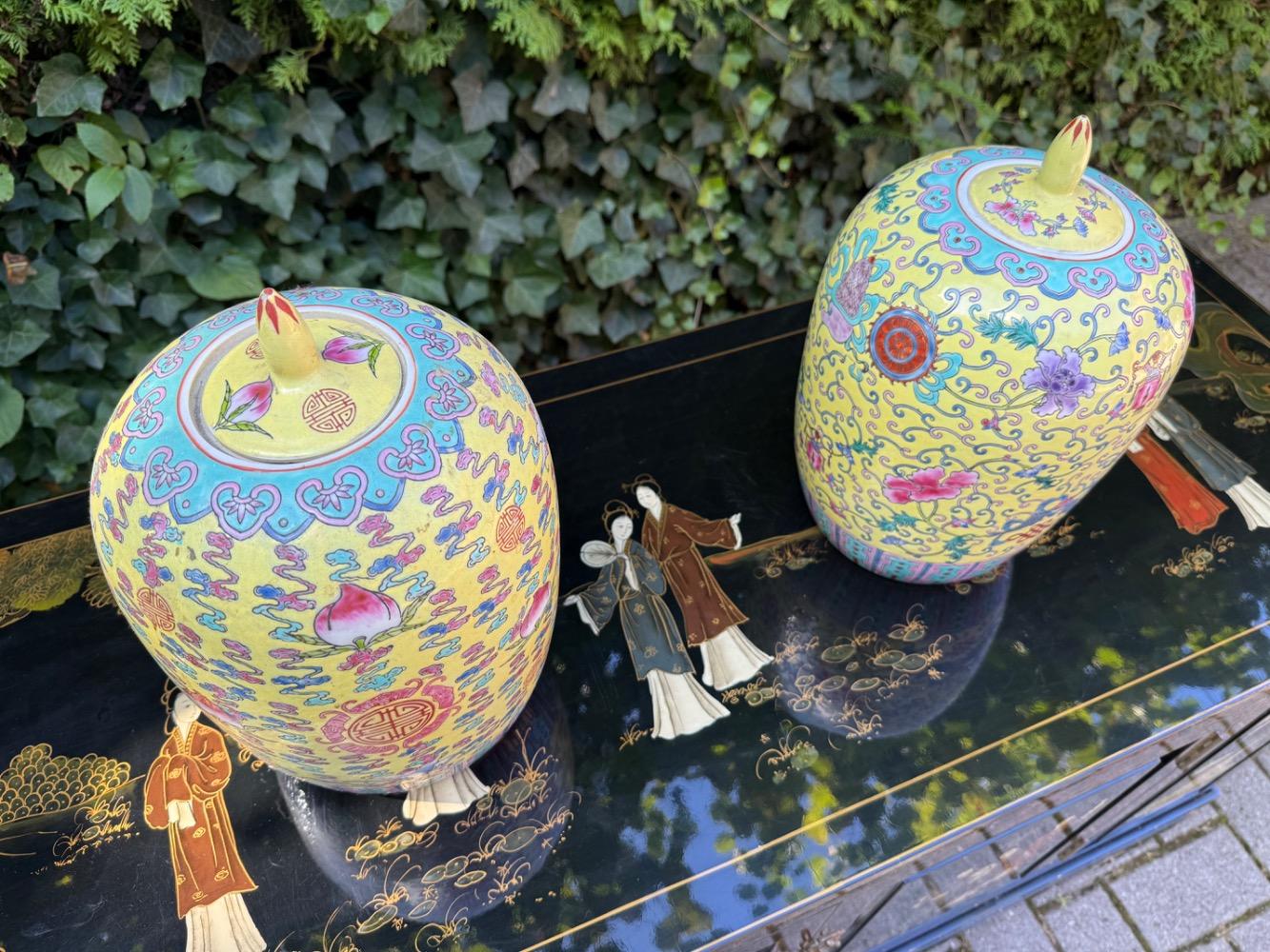 Pair of ginger pots