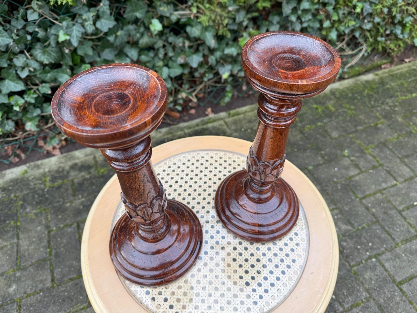 Renaissance style Pair of candle holders.