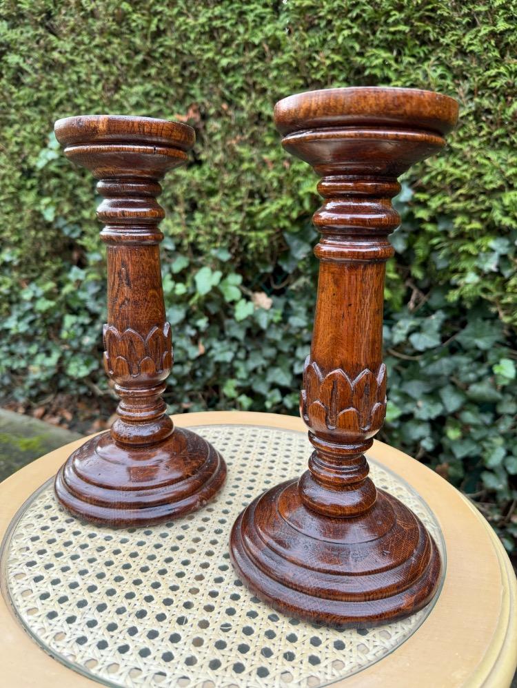 Renaissance style Pair of candle holders.