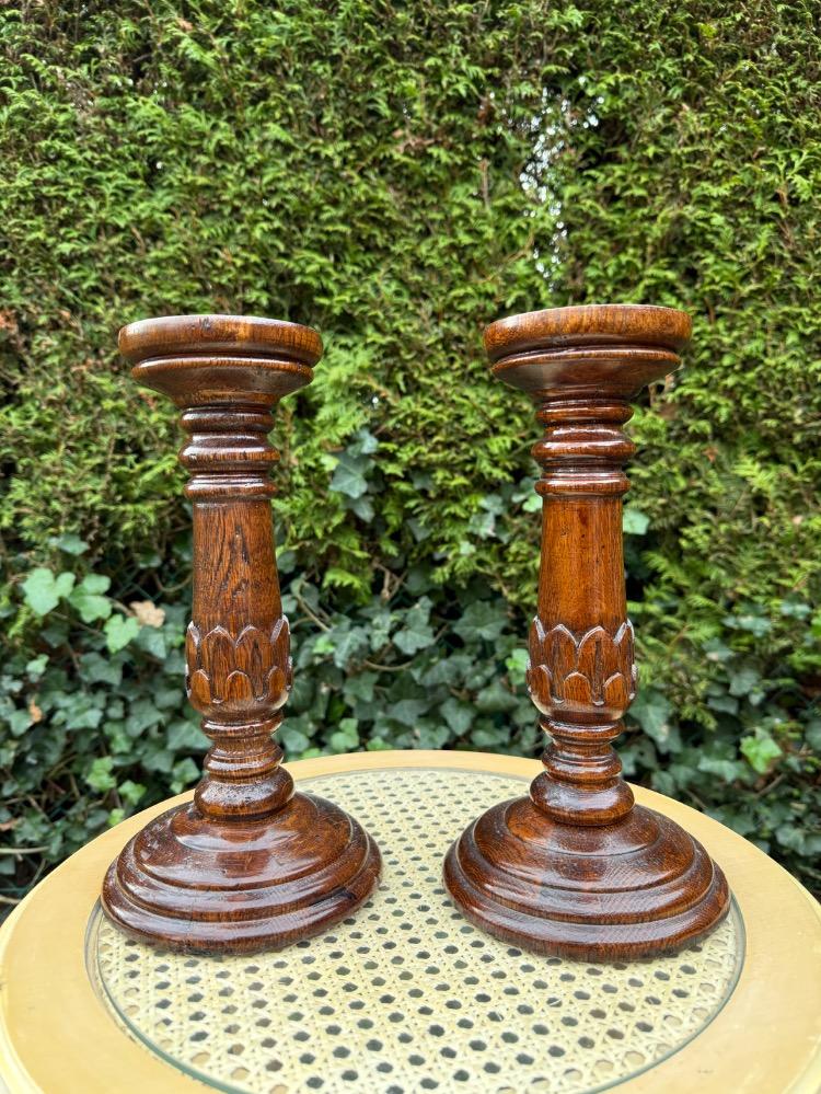 Renaissance style Pair of candle holders.