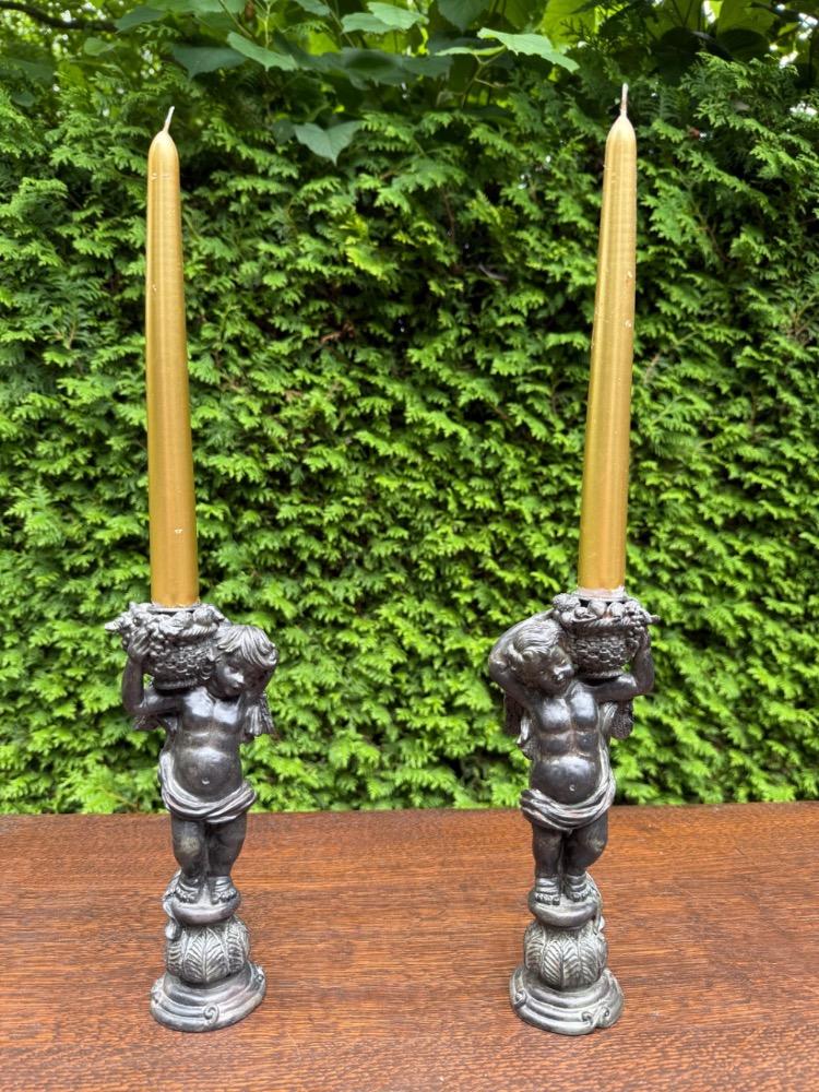 Rococo style Pair of candle holders.