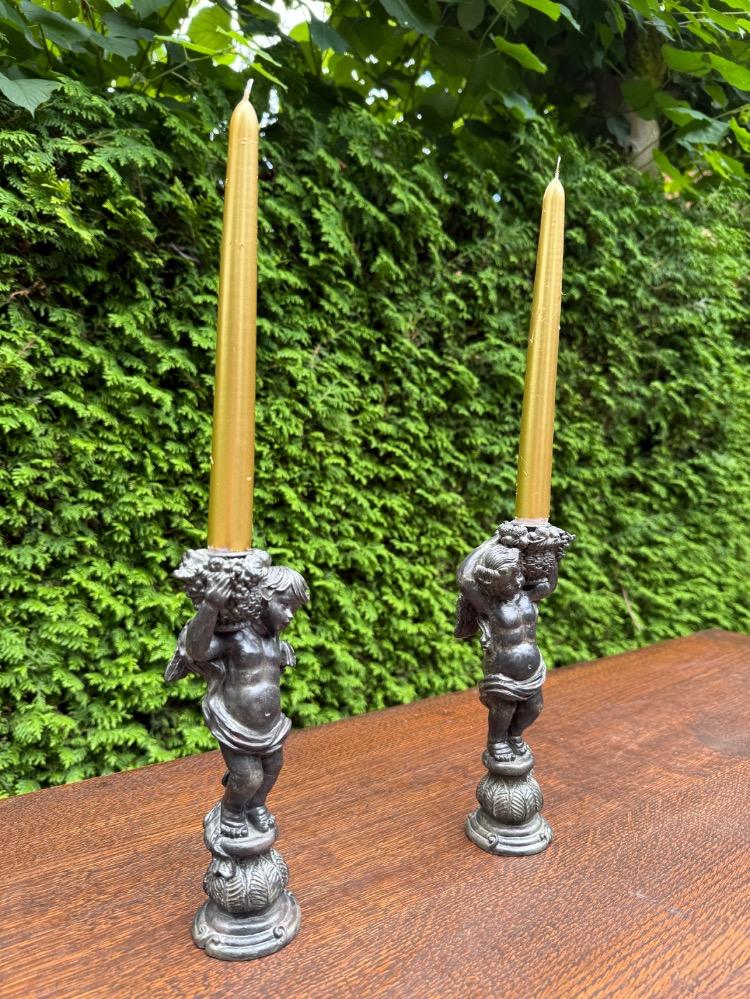 Rococo style Pair of candle holders.
