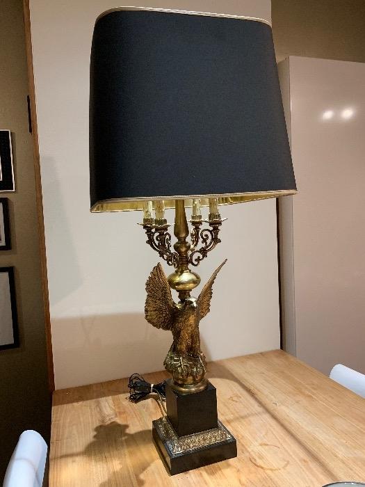 Rococo Table Lamp Lighting, Antique Eagle Table Lamp