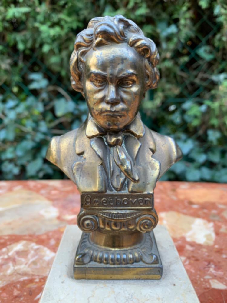 German Composer Beethoven scultura in pietra statua busto 18 cm 