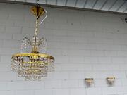 Vintage Chandelier and pair of wall lights